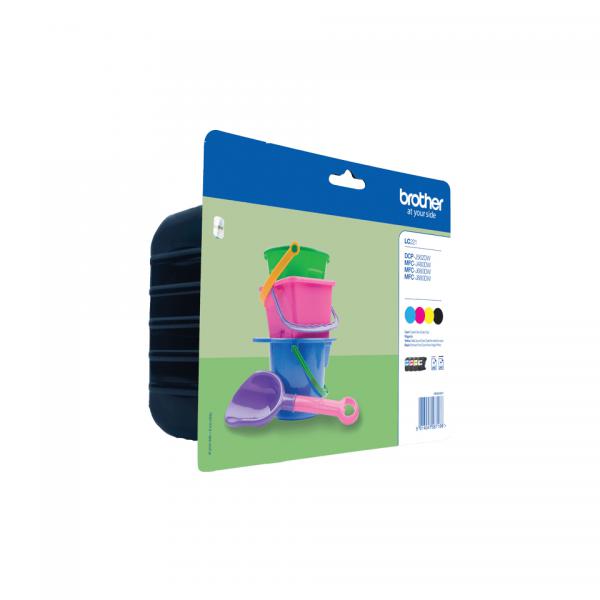 Brother LC-221 cartuccia d'inchiostro 4 pz Originale Resa standard Nero, Ciano, Magenta, Giallo (Brother LC221 Value Pack - 4 pakker -)