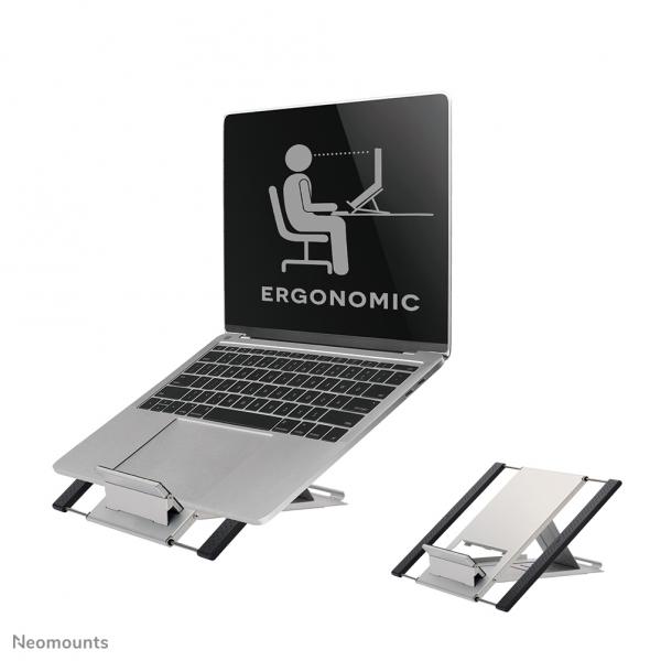 Neomounts NSLS100 Supporto per laptop 10-22 - pieghevole - compatto - universale (NSLS100, Compact Foldable - Laptop Stand for 10-22 - Laptops, Universal, -Silver 10 - 22 - Warranty: 60M)