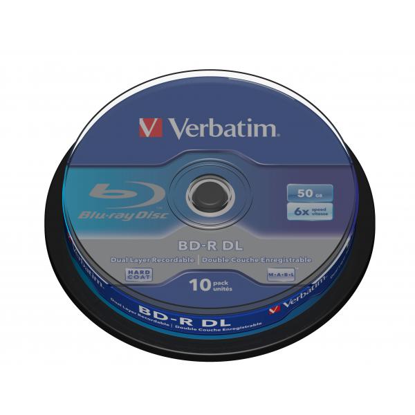 Verbatim 43746 disco vergine Blu-Ray BD-R 50 GB 10 pz (Verbatim BD-R Dual Layer 50GB 6X White Blue Surface 10 Pack)