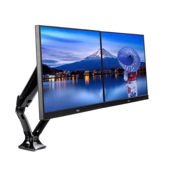 iiyama DS3002C-B1 Supporti a parete per TV 68,6 cm [27] Scrivania Nero (DUAL GAS SPRING ARMCLAMP - 10-27IN 100X100 HAS 5KG)