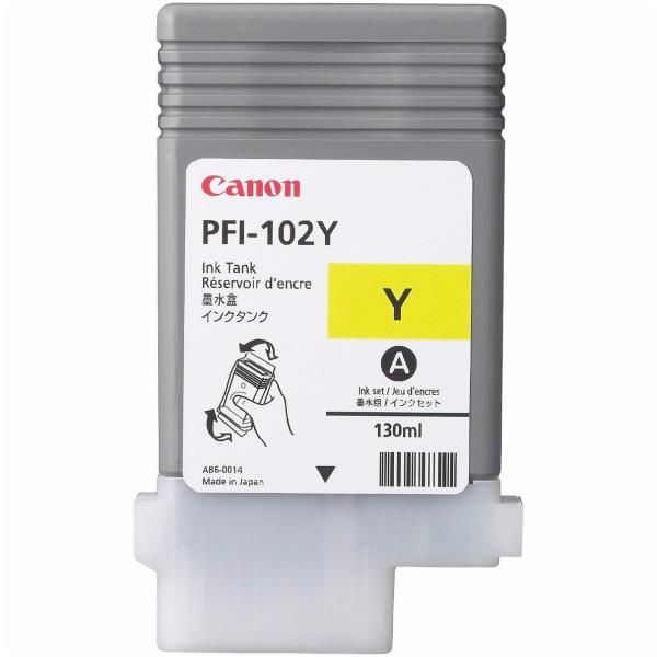 Canon PFI-102Y cartuccia d'inchiostro Originale Giallo (CANON IPF600 YELLOW INK TANK PFI-102Y 130ml DYE INK)