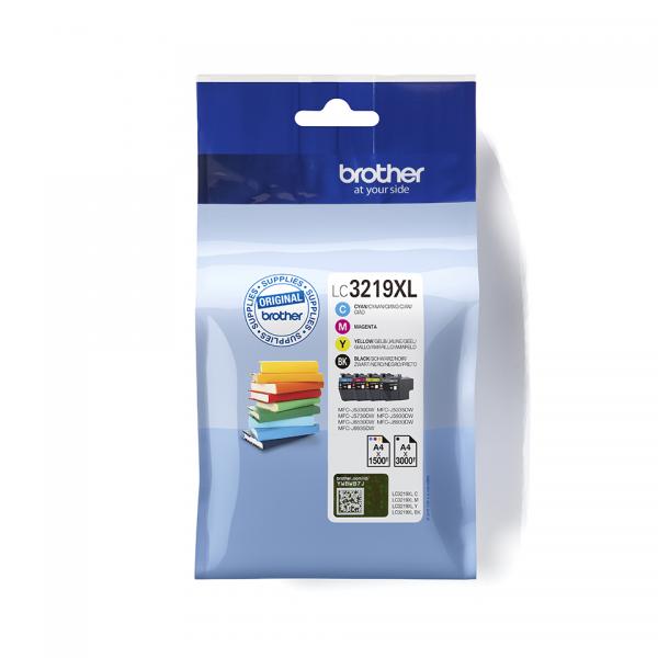 Brother LC3219XLVAL multipack cartuccia originale 4 pz [Nero, Ciano, Magenta, Giallo] (OEM Brother LC3219XL 4 Colour Hi Cap Ink Cartridges)