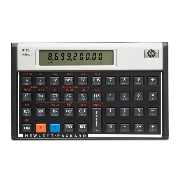 HP 12c calcolatrice Desktop Calcolatrice finanziaria Alluminio, Nero (HP 12c Platinum - finansiel regnemaski)