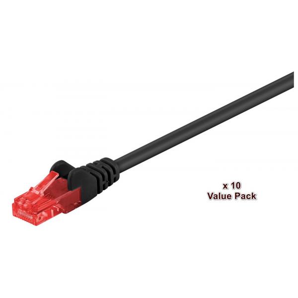 Microconnect V-UTP605SVP cavo di rete Nero 5 m Cat6 U/UTP [UTP] (U/UTP CAT6 5M Black10 PACK - 1 pcs. = 10 pcs. in one bag - AWG 26, PVC - Warranty: 300M)