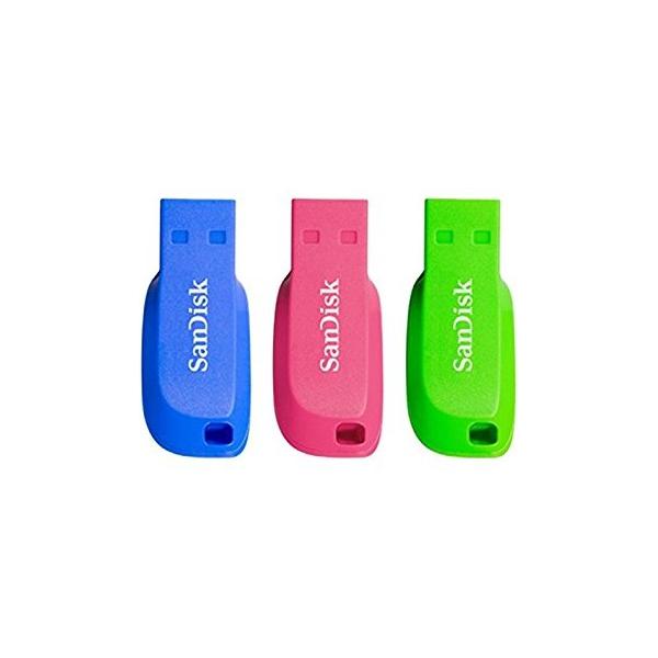SanDisk Cruzer Blade 16GB unità flash USB USB tipo A 2.0 Blu, Verde, Rosa (SANDISK CRUZER BLADE USB - FLASH DRIVE 3-PACK - 16GB)
