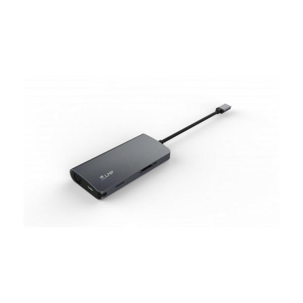 LMP 15954 replicatore di porte e docking station per laptop USB 3.2 Gen 2 [3.1 Gen 2] Type-C Grigio (USB-C mini Dock, HDMI, 3x USB - 3.0, Ethernet, SD/MicroSD, - USB-C charging, Aluminium Housing, Sp