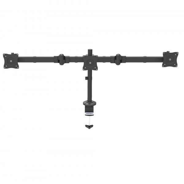 StarTech.com Braccio per triplo monitor VESA fino a 27 - Supporto monitor scrivania ergonomico - Staffa per monitor articolata regolabile in altezza - Inclinazione/Rotazione dello schermo (DESK MOUNT