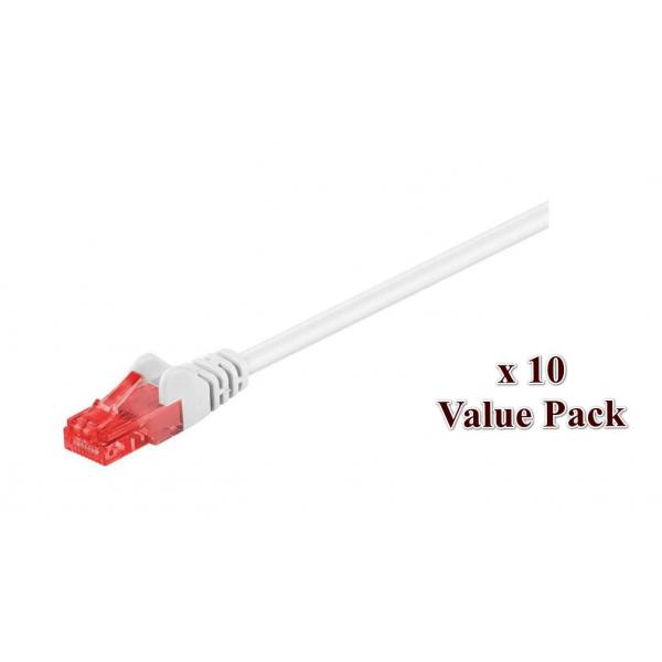 Microconnect V-UTP610WVP cavo di rete Bianco 10 m Cat6 U/UTP [UTP] (U/UTP CAT6 10M White 10 PACK - 1 pcs. = 10 pcs. in one bag - Box 4 [x10] pcs, AWG 26, PVC - Warranty: 300M)