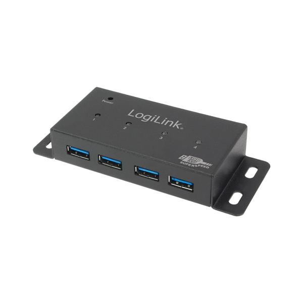 LogiLink UA0149 hub di interfaccia 5000 Mbit/s Grigio (LogiLink USB 3.0 Hub 4-Port - Hub)