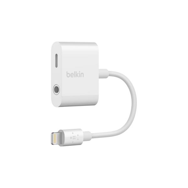 Belkin AUDIO+CHARGEROCKSTAR+JACK (3.5 MM AUDIO+CHARGE 4in Wht - RockStar, White, 3.5mm, - Lightning, Male, Female - Warranty: 12M)