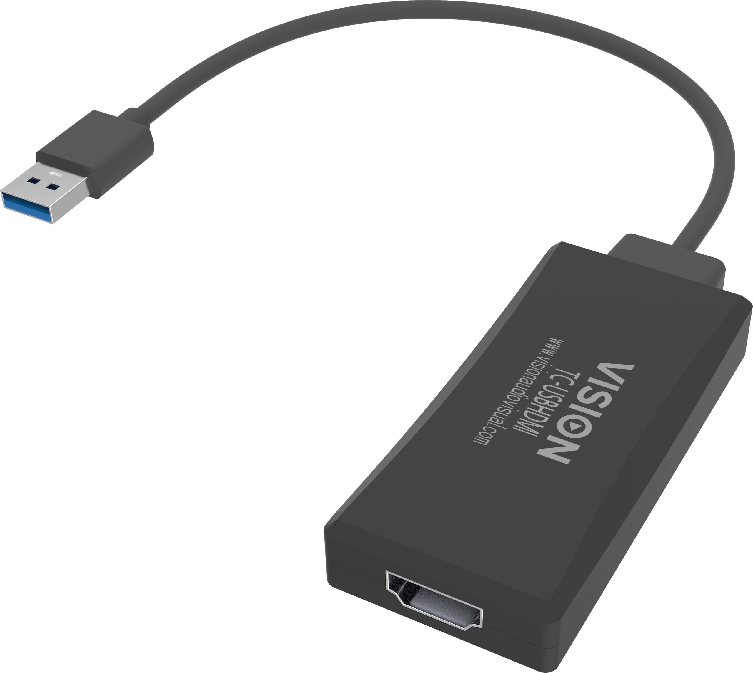 Vision TC-USBHDMI adattatore grafico USB 1920 x 1080 Pixel Nero (USB A to HDMI cable - plugs into USB and has full-sized HDMI socket - does not work for mac - maximum resolution 1920 x 1200 - USB A 3