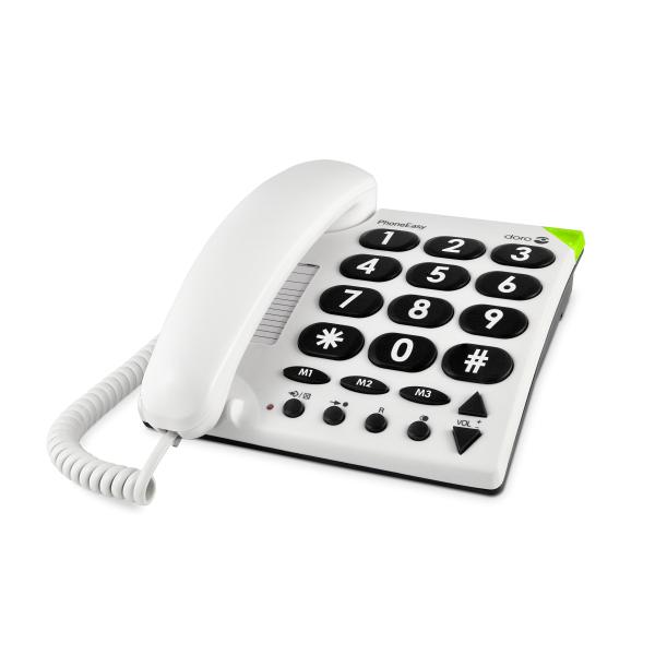 Doro PhoneEasy 311c Telefono analogico Bianco (DORO PHONE EASY [BIG BUTTON] WHITE) - Versione UK