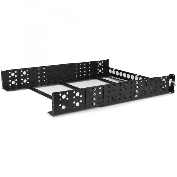 StarTech.com Guide rack universali 2U - Staffe di montaggio fisse - Binari per rack da 19 a profondità regolabile per apparecchiature non montabili a rack - Nero (UNIVERSAL SERVER RACK RAILS 2U - NET