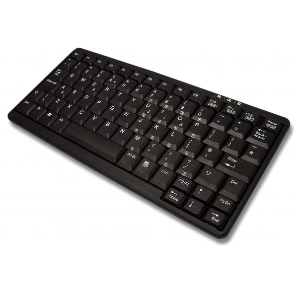 Accuratus KYB500-K82A tastiera Casa USB + PS/2 QWERTY Nero (Accuratus - KYB500-K82A; high quality small footprint mini USB and PS/2 keyboard- in black. Keyboard seal available separately - VIZ-K82A-S