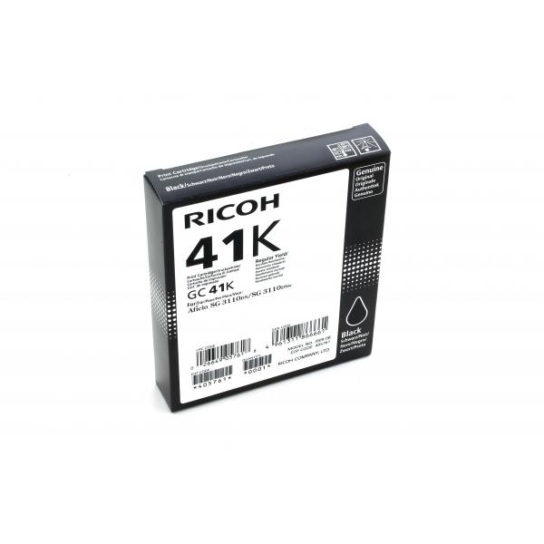 Ricoh 405761 cartuccia d'inchiostro 1 pz Originale Resa standard Nero per foto (OEM Ricoh SG2100 Black Gel Ink Hi Yld GC41K 405761)