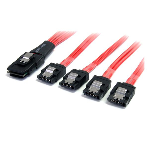 StarTech.com Cavo SAS Serial Attached SCSI 1 m - SFF-8087 a 4 Latching SATA (SAS CABLE SFF-8087 TO 4X SATA - .)
