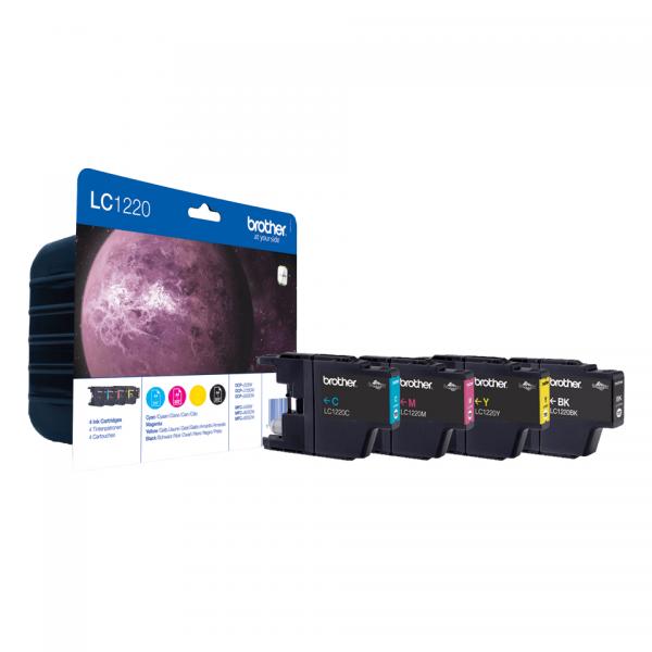 Brother LC1220VALBP cartuccia d'inchiostro 4 pz Originale Nero, Ciano, Magenta, Giallo (BROTHER LC1220 VALUE PACK INK INK CARTRIDGE)