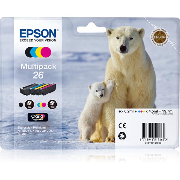 Epson Polar bear Multipack 26 (Epson 26 Multipack - 4 pakker - sort,)