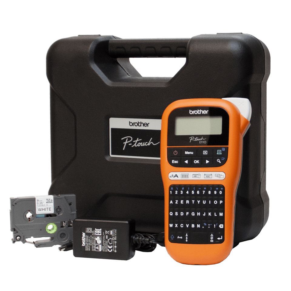 Brother PTE110VPYP1 stampante per etichette [CD] 180 x 180 DPI 20 mm/s TZe QWERTY (Brother PT-E110VP Handheld Electrician Labelling Machine)
