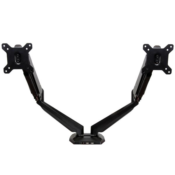 StarTech.com Supporto a Doppio Braccio per dual Monitor con 2 porte USB e Audio Pass-Through (DESK MOUNT DUAL MONITOR ARM - ERGONOMIC VESA MOUNT STAND)