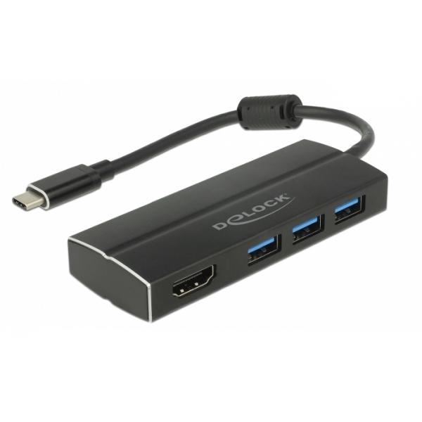 DeLOCK 63931 replicatore di porte e docking station per laptop USB 3.2 Gen 1 [3.1 Gen 1] Type-C Nero (Delock - Retail Pack - dockingstation)