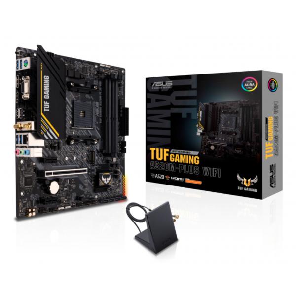 ASUS TUF GAMING A520M-PLUS WIFI AMD A520 Socket AM4 micro ATX (ASUS TUF GAMING A520M-PLUS WIFI - Motherboard - micro ATX - Socket AM4 - AMD A520 Chipset - USB 3.2 Gen 1 - Gigabit LAN, Wi-Fi, Bluetoot