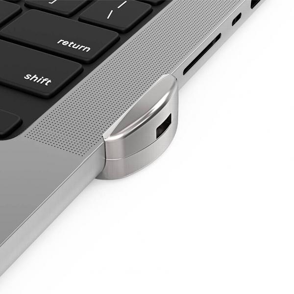 Compulocks MBPR14LDG01KL cavo di sicurezza Nero, Argento (LEDGE LOCK ADAPTER MACBOOK PRO - 14IN M1/M2/M3/M4 +KEYED CBL LOCK)