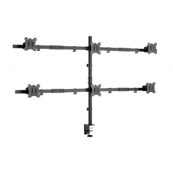 Equip Staffa di montaggio da scrivania per 6 monitor articolati da 17-32” (17-32 Articulating 6 - Monitor Desk Mount Bracket - Warranty: 12M)
