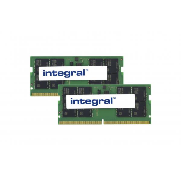 Integral CT2K32G56C46S5-IN memoria 64 GB 2 x 32 GB DDR5 262-pin SO-DIMM (64GB [2x32GB] LAPTOP RAM MODULE DDR5 5600MTs PC5-44800 UNBUFFERED NON-ECC SODIMM 1.1V 2GX8 CL46 INTEGRAL)