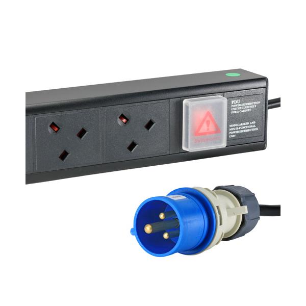 Cablenet PDU6H16A unità di distribuzione dell'energia [PDU] 6 presa[e] AC 1U Nero (CNL 6W UK PDU Hor 1u 16A Comm 3m)
