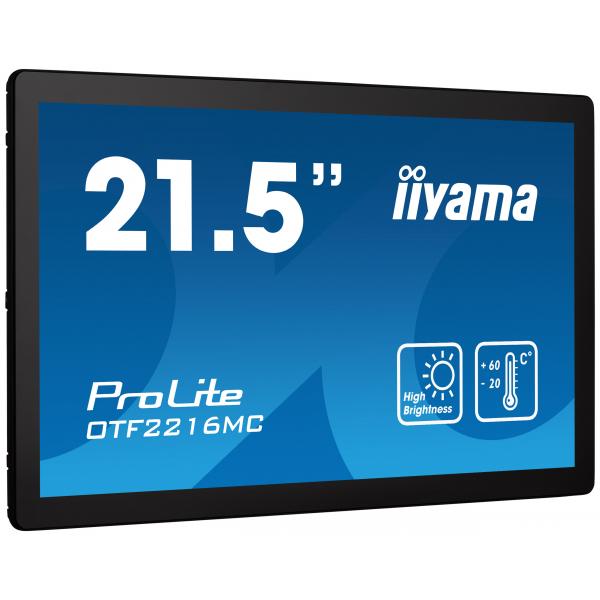 iiyama OTF2216MC-B1 Monitor PC 54,6 cm [21.5] 1920 x 1080 Pixel Full HD LCD Touch screen Nero (iiyama ProLite OTF2216MC-B1 computer monitor 39.6 cm [15.6)