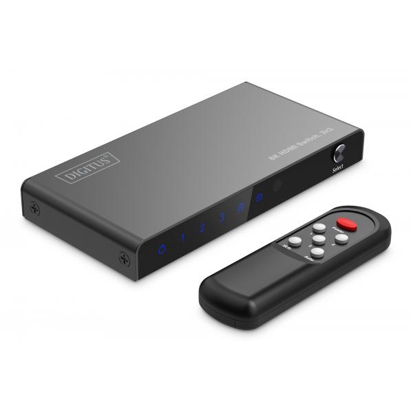 Digitus Switch HDMI 8K, 3x1 (8K HDMI SWITCH 3X1 - 8K/60HZ [4:4:4] HDR HDCP 2.3)