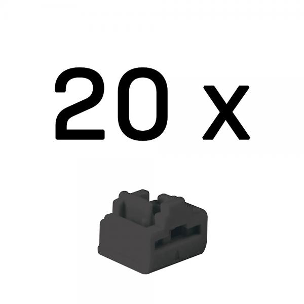 Lindy 47892 clip sicura Bloccaporte RJ-45 Nero Acrilonitrile butadiene stirene [ABS] 20 pz (RJ45 PORT SCHLOSS - 20 STCK SCHWARZ)