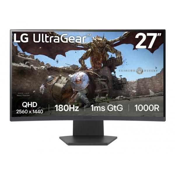 LG 27GS60QC-B Monitor PC 68,6 cm [27] 2560 x 1440 Pixel Quad HD LCD Nero (VA 27IN 2560 X 1440 16:09 1MS - HDMI X2 DISPLAYPORT HEADPHONE)