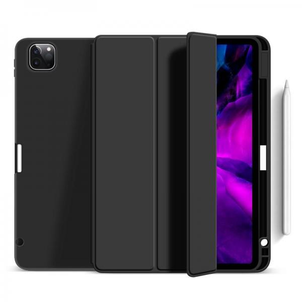 eSTUFF ES68201310-BULK custodia per tablet Custodia a libro Nero, Trasparente (Cover for iPad Pro 13 2025/2024 MIAMI - Pencil Case. Black PU leather - front with soft TPU back. Pencil slot for chargi
