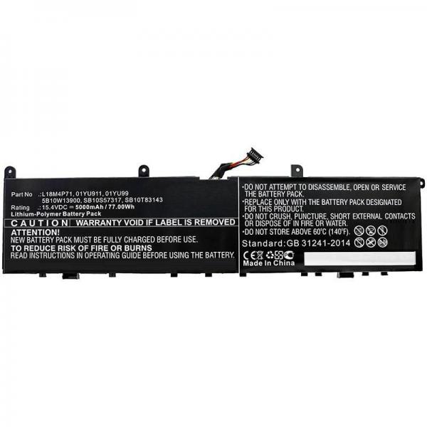 CoreParts MBXLE-BA0277 ricambio per laptop Batteria (Laptop Battery for Lenovo - 79.77Wh 15.4V 5180mAh 77Wh - Li-Pol 15.4V 5000mAh Black for Lenovo Notebook, Laptop ThinkPad P1 2019, - Warranty: 12M)