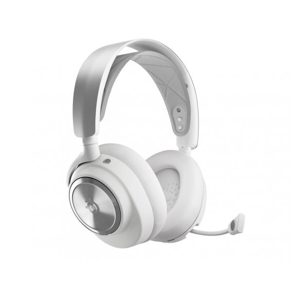 Steelseries Arctis Nova Pro Wireless Auricolare Con cavo e senza cavo A Padiglione Gaming Bluetooth Argento, Bianco (STEELSERIES ARCTIS NOVA PRO WIRELESS 61526 for PS5, PS4, PC, Switch, Mobile - WHIT