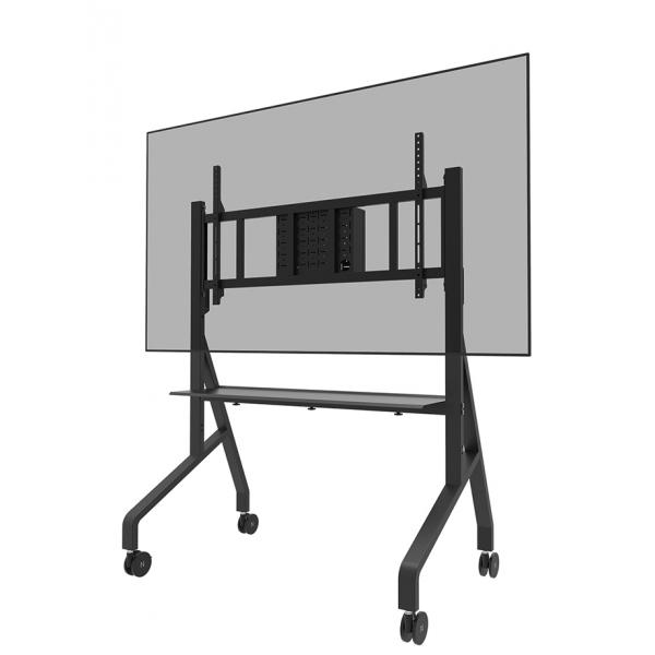 Neomounts FL50-575BL1 Carrello TV 65-115 - installazione rapida - TÜV (MOVE GO XL MOBILE FLOOR STAND - [FAST INSTALL HEIGHT ADJ] BLACK)