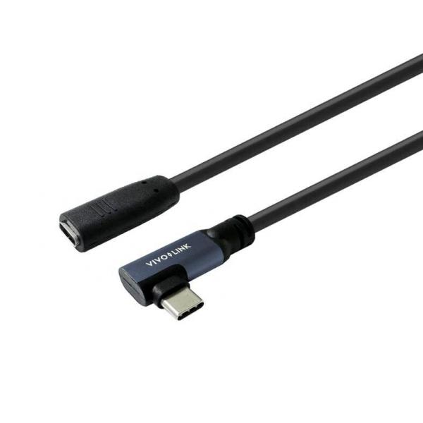 Vivolink PROUSBCMF2A cavo USB USB 3.2 Gen 2 [3.1 Gen 2] 2 m USB C Nero (USB-C male angled to female - 2m USB3.2 Supports 20 Gbps - data - Warranty: 24M)