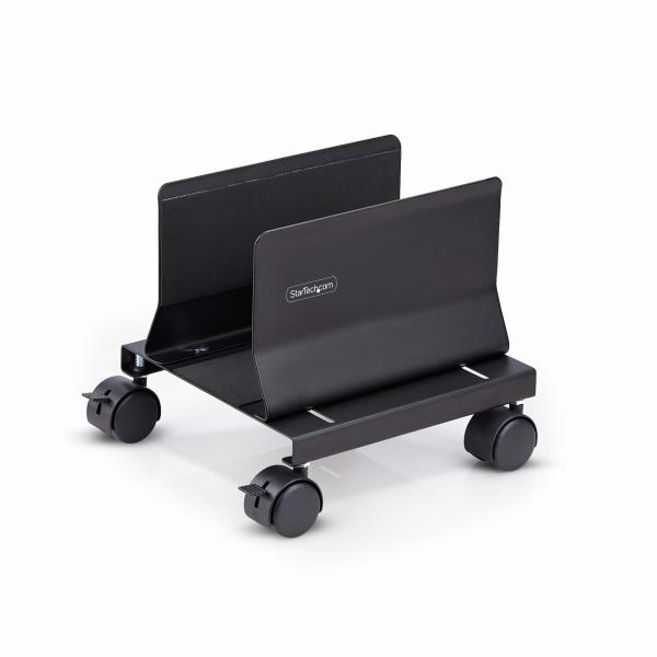 StarTech.com Carrello per CPU, supporto mobile per CPU su ruote [rotelle], carico massimo 21 kg, porta PC regolabile, supporto da pavimento per computer, carrello in acciaio (COMPUTER TOWER CART ROLL