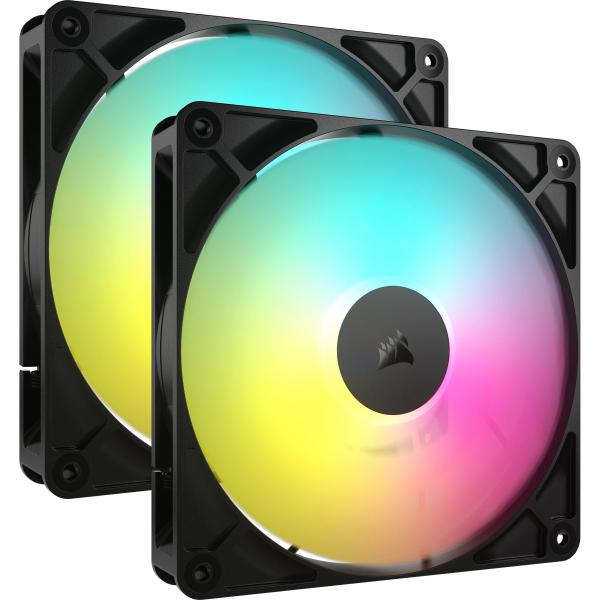 Corsair RS140 ARGB Case per computer Ventilatore 14 cm Nero 2 pz (RS140 ARGB PWM 14CM CASE FANS 1700 R)