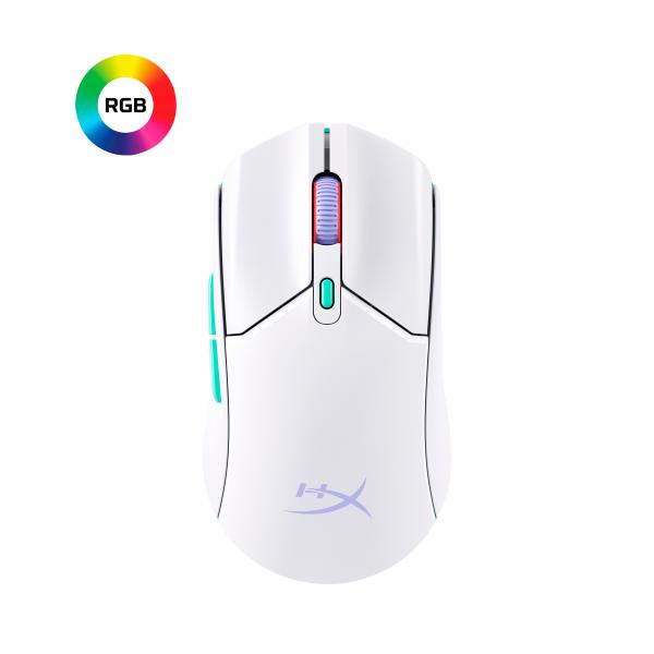 HyperX Pulsefire Haste 2 Core Wls – Mouse da gaming [bianco/verde/viola] (HYPERX PF HAS 2 CORE WL WHT GM MS)