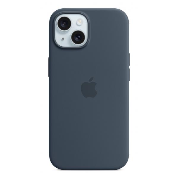 Apple Custodia MagSafe in silicone per iPhone 15 - Blu tempesta (IPHONE 15 SI CASE STORM BLUE)