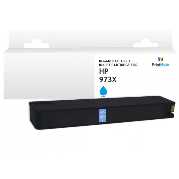 PrintMate K20710F6 cartuccia d'inchiostro 1 pz Compatibile Resa standard Ciano (REMANUFACTURED 973X CYAN INK F6T81AE 8500P YIELD)