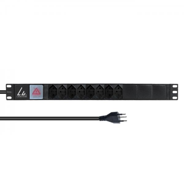 Lanview LVR-2MCH-SW-CH8 non classificato (19 rack mount power strip, 8 - port Swiss T13 10A, with - switch , 2M power cable type J - Warranty: 60M)