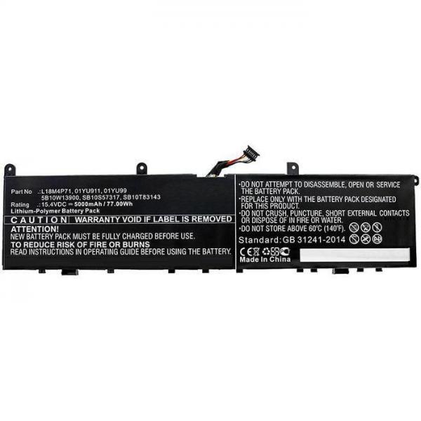 CoreParts 01YU911-CP ricambio per laptop Batteria (Laptop Battery for Lenovo - 77Wh 15.4V 5000mAh - Warranty: 12M)