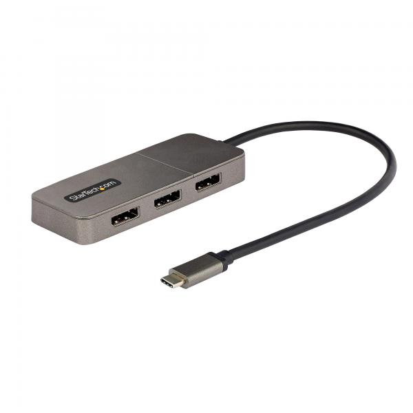 StarTech.com Adattatore USB-C a DisplayPort a 3 Porte - Hub MST per 3 Monitor DP 1.4, Convertitore per Notebook da USB Type-C a DP 4K, HDR, Cavo da 30cm, Solo Win (USB-C TO TRIPLE DP MST HUB - - DISP
