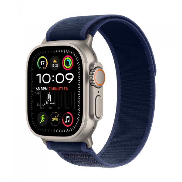 Apple Watch Ultra 2 GPS + Cellular 49mm Cassa in Titanio con Blue Trail Loop - S/M (Apple Watch Ultra 2 GPS + Cellular 49m)
