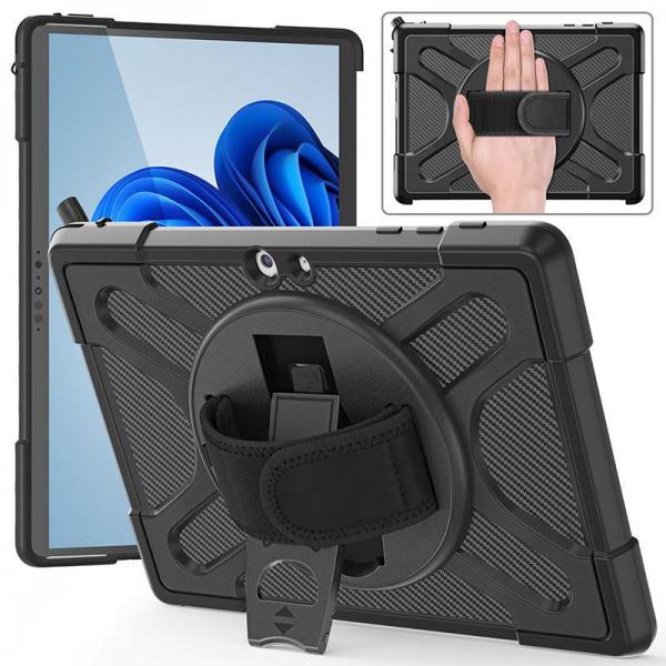eSTUFF ES68290010-BULK custodia per tablet Nero (Microsoft Surface Go 4/Go - 3/Go 2/Go ATLANTA Defender - Case. Black Raised sides and hard-shell design with hand strap and shoulder - Warranty: 24M)