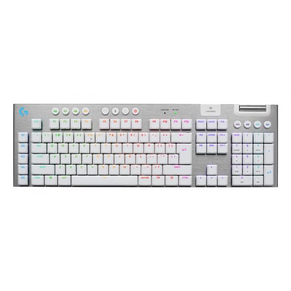 Logitech G G915 X Lightspeed tastiera Gaming USB + RF Wireless + Bluetooth QWERTY US International Bianco (G915 X LIGHTSPEED WRLS G KB - WHITE-US INTL-EMEA28I-935) - Versione Tedesca